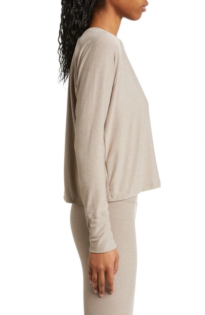 Shop Beyond Yoga Featherweight Long Sleeve T-shirt In Birch Heather