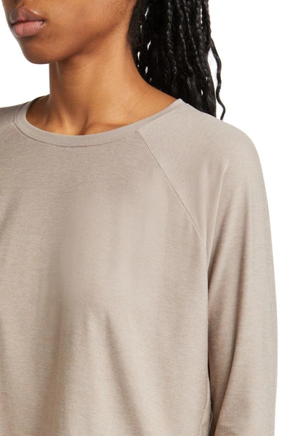 Shop Beyond Yoga Featherweight Long Sleeve T-shirt In Birch Heather