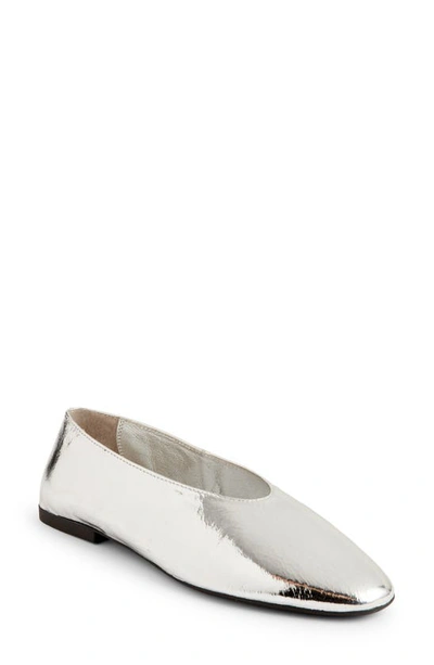 Shop Jeffrey Campbell Romp Flat In Silver