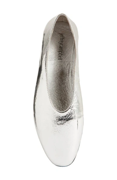 Shop Jeffrey Campbell Romp Flat In Silver