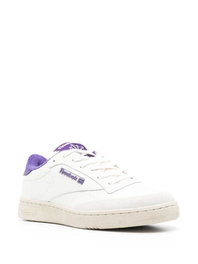 Shop Reebok By Palm Angels Club C Leather Sneakers In Purple
