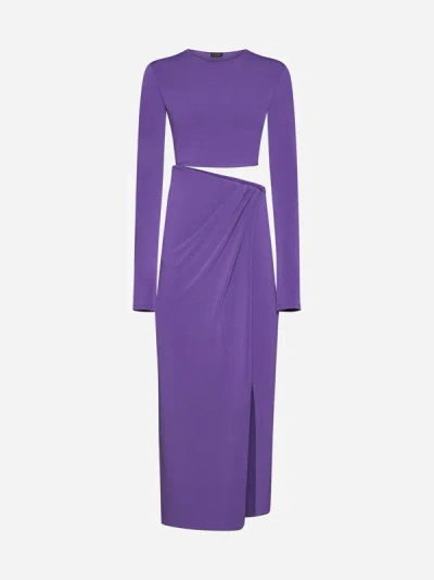 Shop The Andamane Gia Cut-out Jersey Midi Dress In Lilac