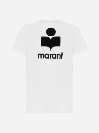Shop Marant Karman Logo Linen T-shirt In White