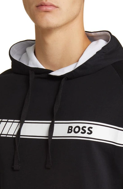 Shop Hugo Boss Authentic Pullover Hoodie In Black
