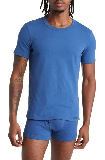 Shop Tom Ford Cotton Jersey Crewneck T-shirt In High Blue