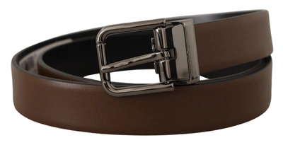 Shop Dolce & Gabbana Classic Brown Leather Men's Belt