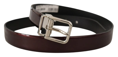 Shop Dolce & Gabbana Elegant Dark Brown Patent Leather Men's Belt