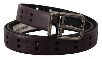 Shop Dolce & Gabbana Burgundy Elegance Leather Men's Belt