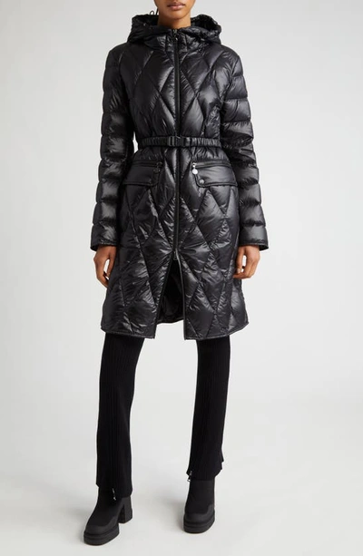 Moncler Serilong Diamond-quilted Puffer Coat In Black