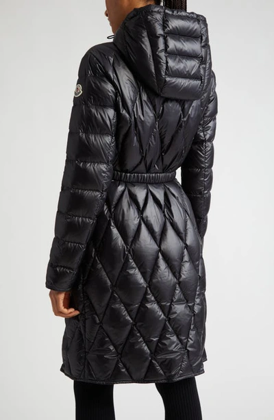 Moncler Serilong Diamond-quilted Puffer Coat In Black
