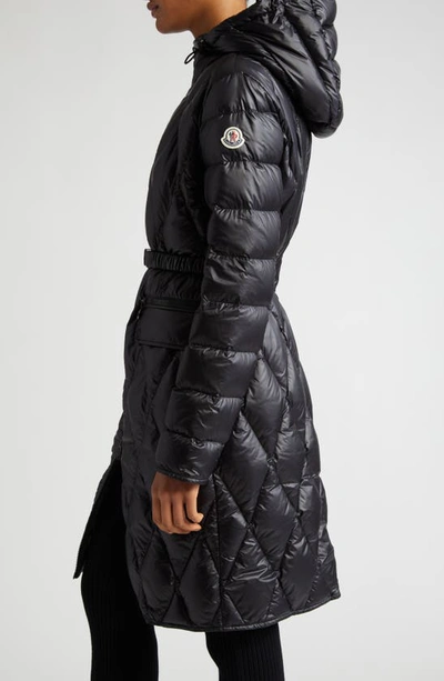 Moncler Serilong Diamond-quilted Puffer Coat In Black