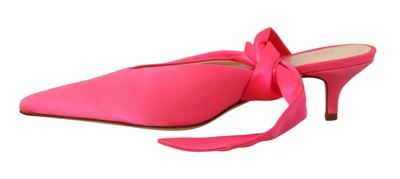 Gia Couture Pink Leather Lace Up Kitten Heels Pumps Shoes In Pink