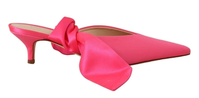 Gia Couture Pink Leather Lace Up Kitten Heels Pumps Shoes In Pink