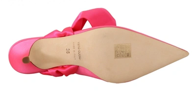Gia Couture Pink Leather Lace Up Kitten Heels Pumps Shoes In Pink