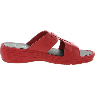 Shop Yfm Womens Slip On Embellished Slide Sandals In Red