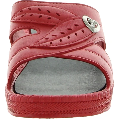 Shop Yfm Womens Slip On Embellished Slide Sandals In Red