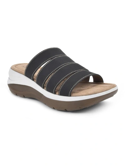 Shop White Mountain Fascinate Womens Slides Slip On Footbed Sandals In Black