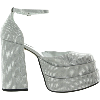 Shop Steve Madden Charlize Womens Block Heel Ankle Strap Platform Heels In Grey