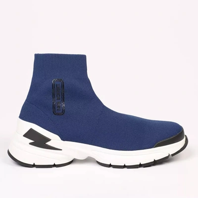 Shop Neil Barrett Electric Bolt Sock Sneakers In Men's Blue