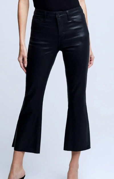 Shop L Agence Kendra Crop Flare Jean In Noir In Black