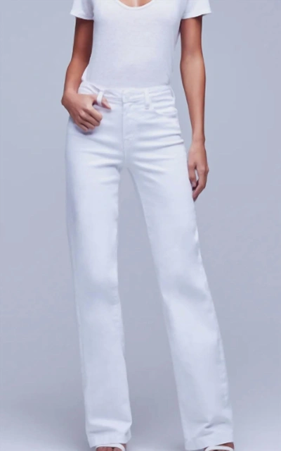Shop L Agence Clayton High Rise Wide-leg Jeans In Blanc In White