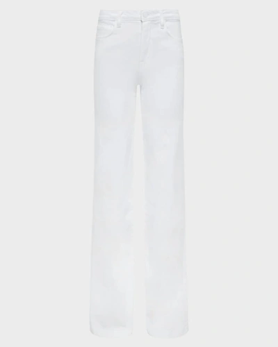Shop L Agence Clayton High Rise Wide-leg Jeans In Blanc In White