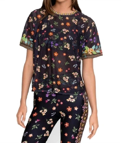 Johnny Was Nani Mesh Oversize Crop Tee In Multi