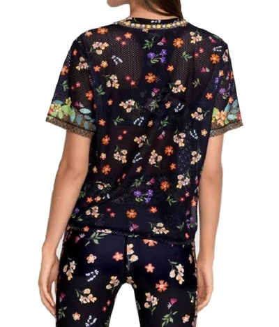 Johnny Was Nani Mesh Oversize Crop Tee In Multi