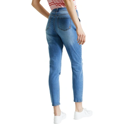 Shop Style & Co Womens Curvy Fit Distressed Skinny Jeans In Blue