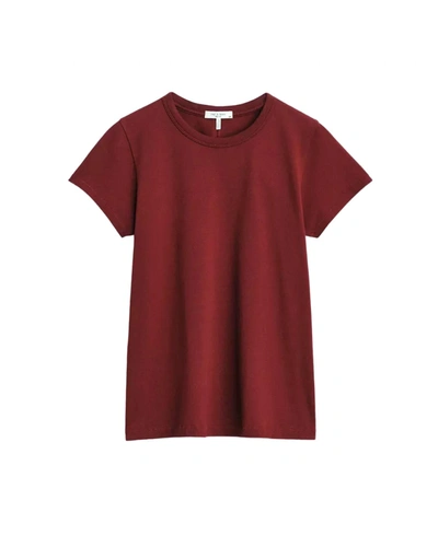 Shop Rag & Bone Garment Dye Tee Cotton T-shirt In Deep Burgundy In Multi