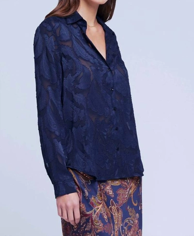Shop L Agence Laurent Blouse In Midnight In Blue