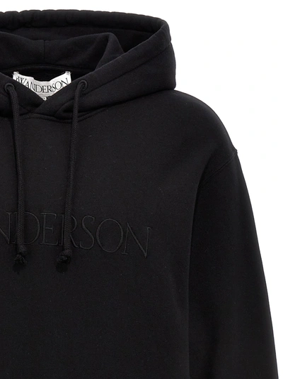 Shop Jw Anderson Logo Hoodie Sweatshirt Black