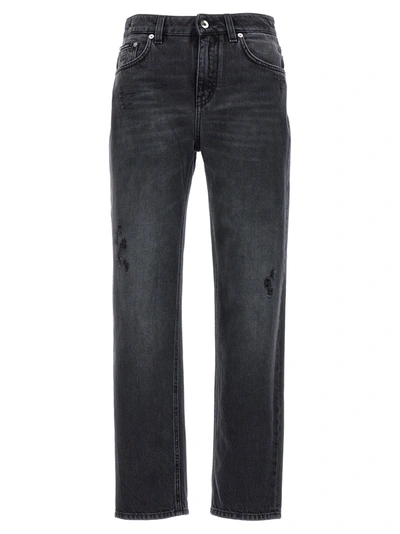 Shop Dolce & Gabbana Used Logo Effect Jeans Black