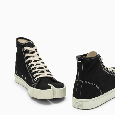 Shop Maison Margiela Tabi Black Canvas High Trainer Men