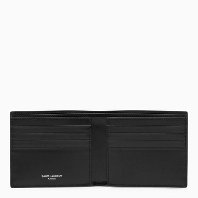 Saint Laurent Black Leather Bi-fold Wallet Men In Black