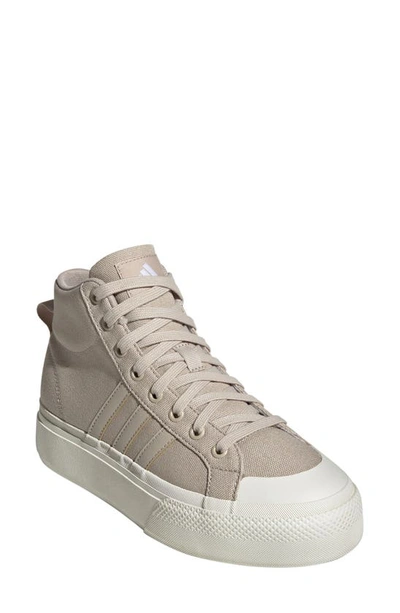 Shop Adidas Originals Bravado 2.0 Platform Mid Skate Sneaker In Beige/ Beige/ Off White