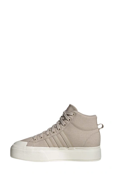 Shop Adidas Originals Bravado 2.0 Platform Mid Skate Sneaker In Beige/ Beige/ Off White