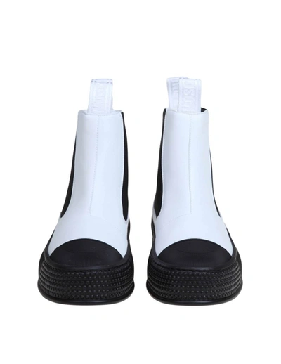 Shop Moschino Ankle Boot In Vegan Leather In White