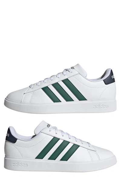 Shop Adidas Originals Grand Court 2.0 Tennis Sneaker In White/ Green/ Navy