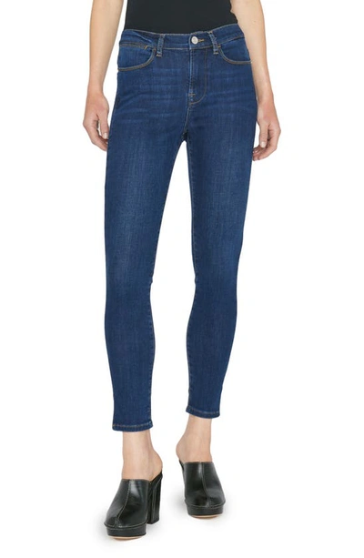 Shop Frame Le High Slit Hem Ankle Skinny Jeans In Majesty