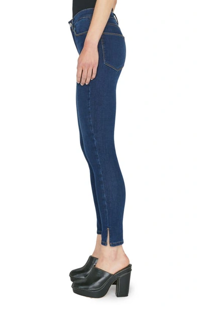 Shop Frame Le High Slit Hem Ankle Skinny Jeans In Majesty