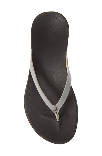 Shop Olukai Ho Opio Leather Flip Flop In Poi Patent Leather