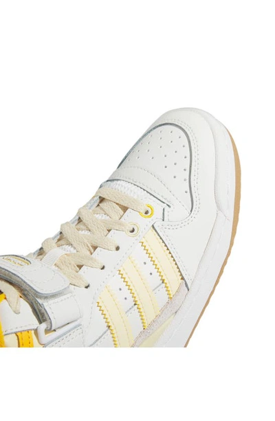 Shop Adidas Originals Forum Mid Casual Basketball Shoe In Cloud White/ Easy Yellow