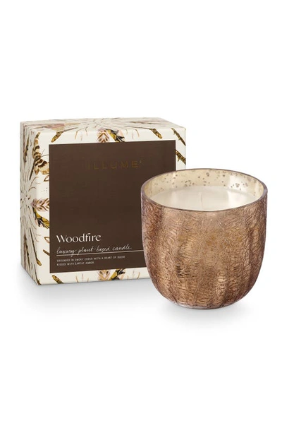 Shop Illume ® Woodfire Mercury Glass Candle In Woodfire Gold 21.5oz