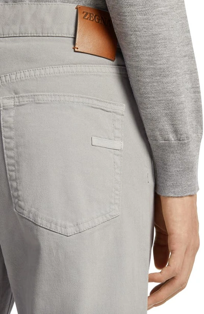 Shop Zegna City Fit Stretch Cotton Pants In Light Grey