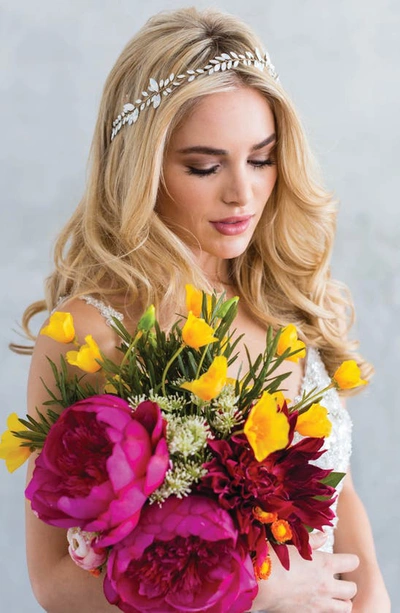 Shop Brides And Hairpins Paris Opal & Crystal Halo In Gold