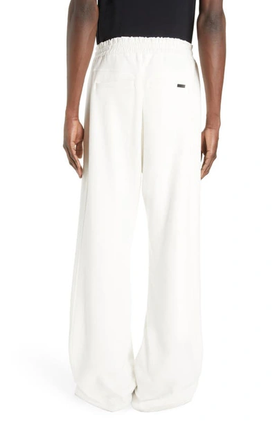 Shop Saint Laurent Wide Leg Sweatpants In Biancospino