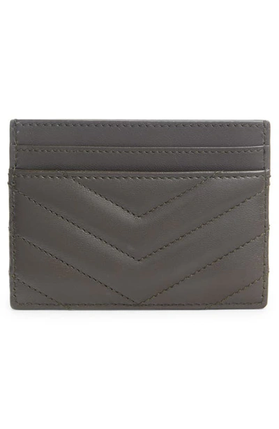 Shop Saint Laurent Cassandra Matelassé Leather Card Case In Light Musk