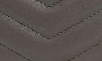 Shop Saint Laurent Cassandra Matelassé Leather Card Case In Light Musk
