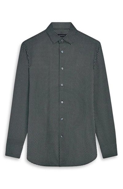 Shop Bugatchi James Ooohcotton® Geometric Print Button-up Shirt In Black